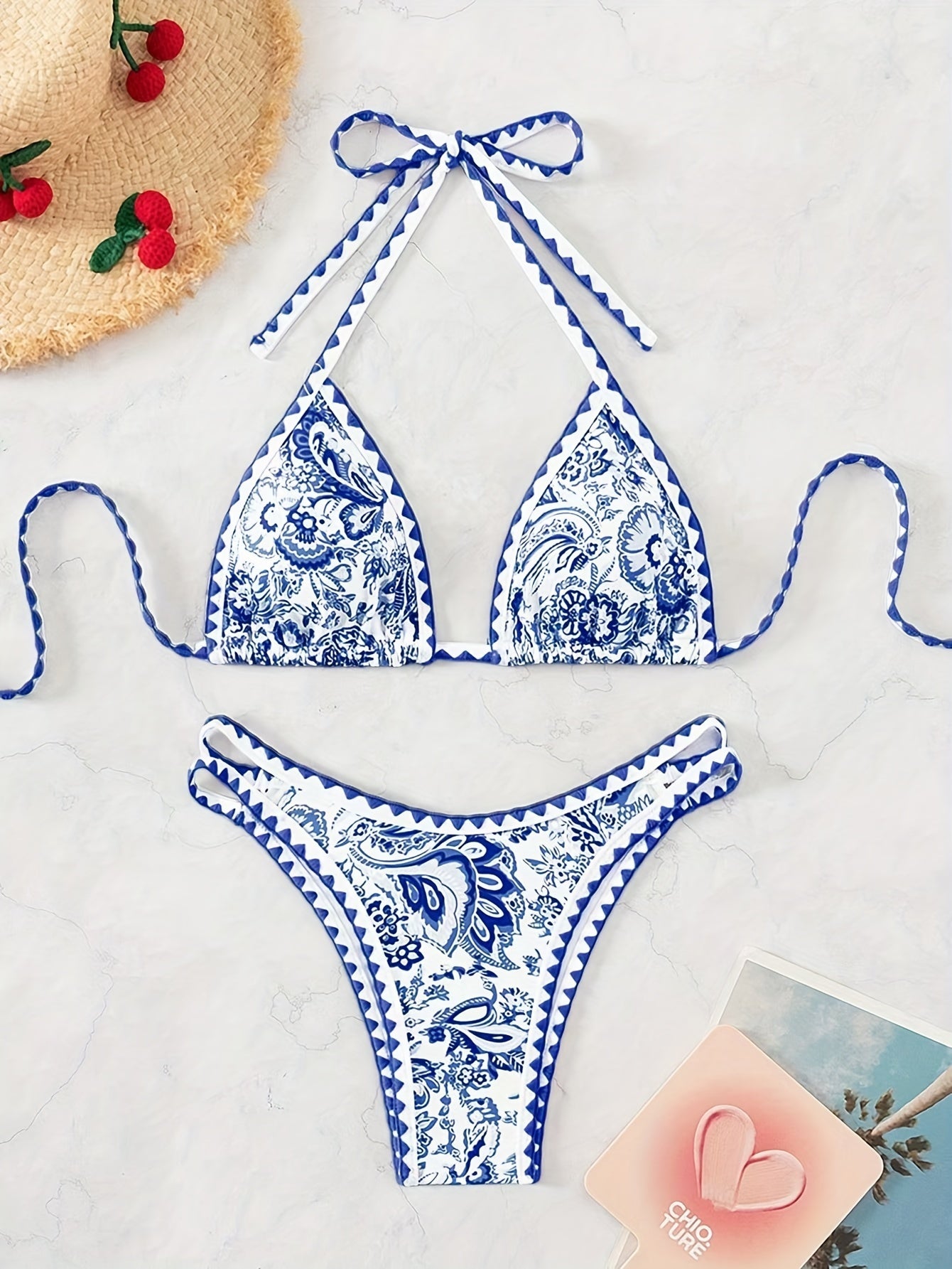 Ethnic Style Broken Grass Pattern Bikini